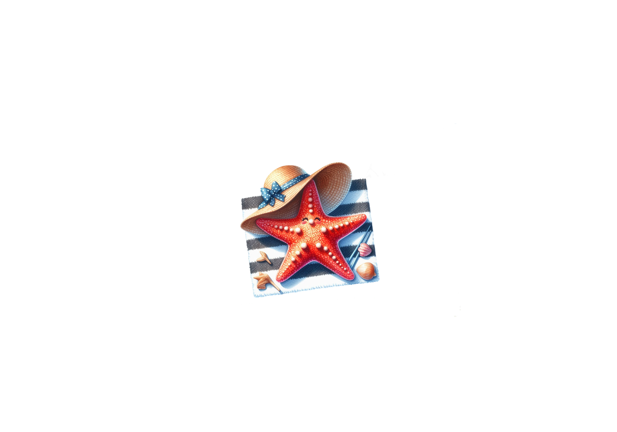 Nautical Starfish Throw Pillow | Coastal Beach Hat Decorative Pillow | Summer Room Gift