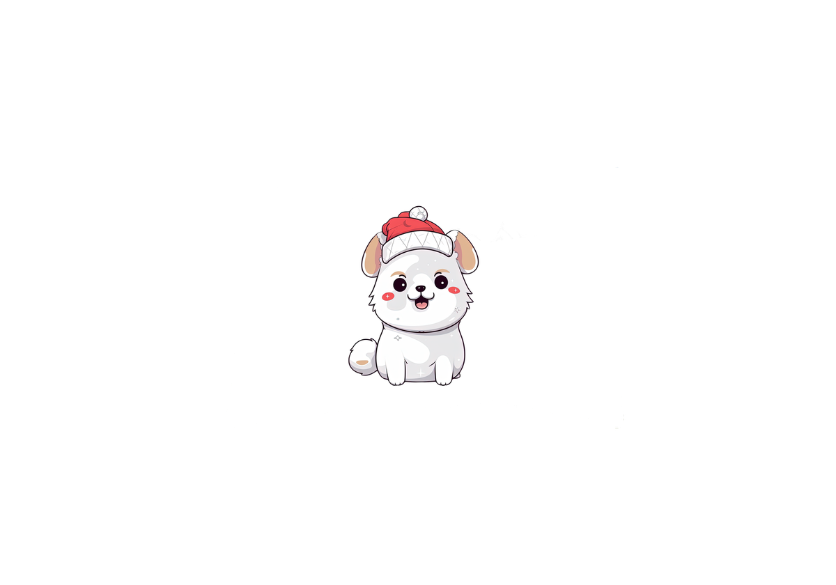 Christmas Puppy Throw Pillow | Cute Santa Hat Dog Decorative Pillow | Holiday Room Gift