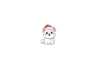 Thumbnail for Christmas Puppy Throw Pillow | Cute Santa Hat Dog Decorative Pillow | Holiday Room Gift
