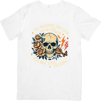 Thumbnail for Despite The Look On My Face You Are Still Talking Skull Funny Vintage Floral Graphic Tee