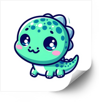 Thumbnail for Cute Green Baby Dinosaur Kawaii Dino Vinyl Decal Sticker