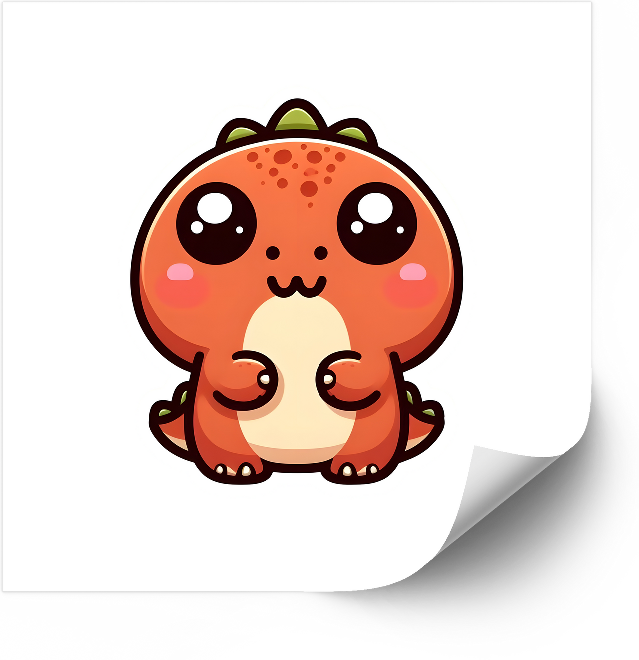 Baby Orange Dinosaur Kawaii Cute Dino Vinyl Decal Sticker