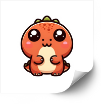 Thumbnail for Baby Orange Dinosaur Kawaii Cute Dino Vinyl Decal Sticker