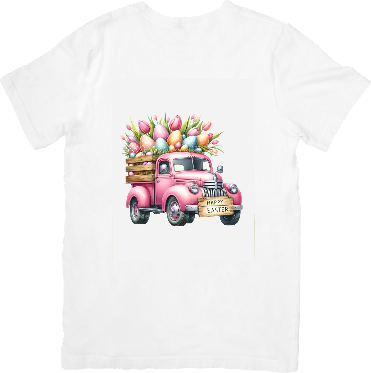 Easter Egg Truck T-Shirt | Vintage Pink Spring Holiday Graphic Tee | Cute Easter Gift