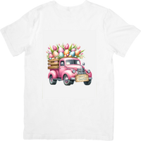 Thumbnail for Easter Egg Truck T-Shirt | Vintage Pink Spring Holiday Graphic Tee | Cute Easter Gift