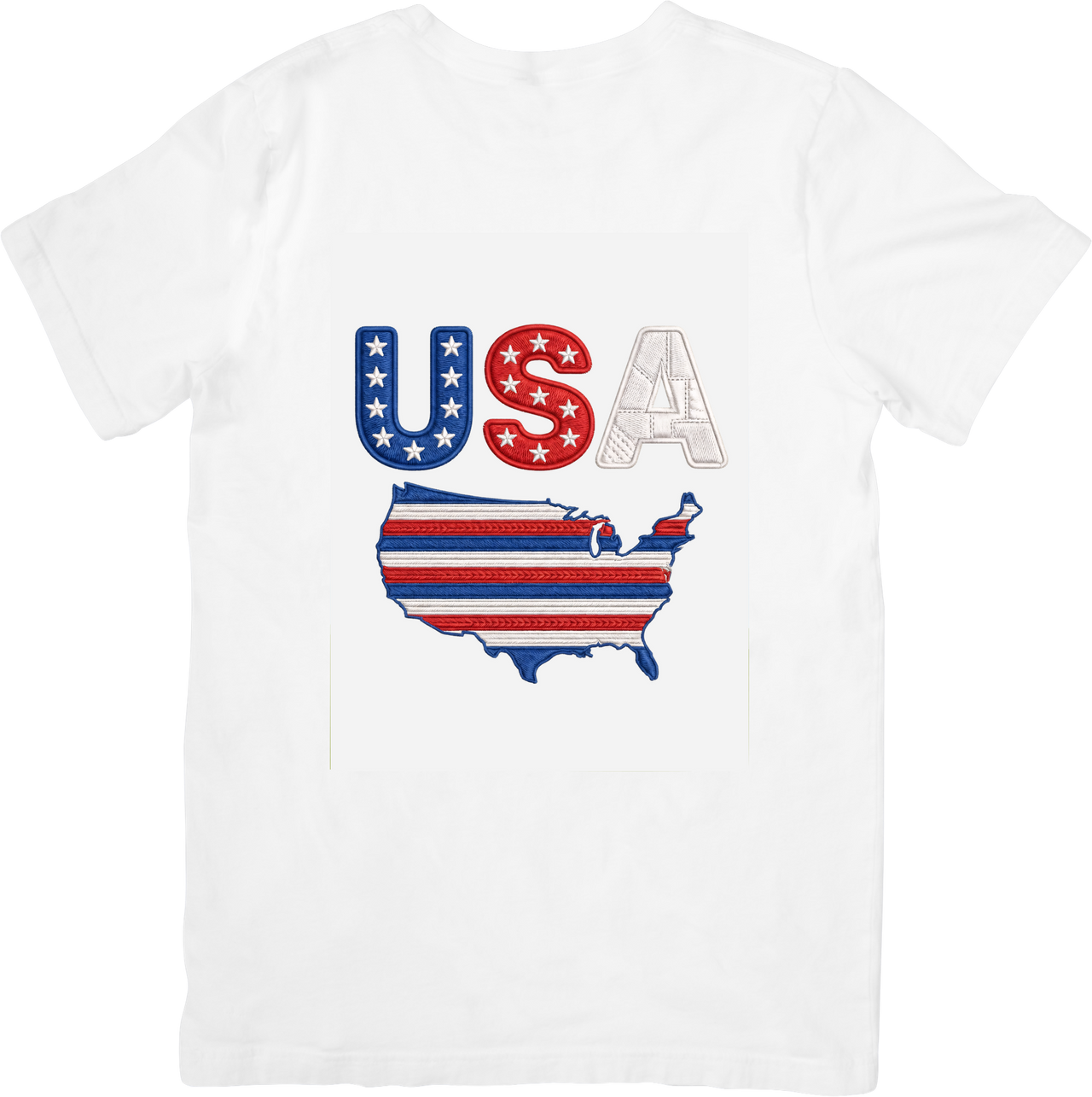 USA Map Patriotic American Flag Striped 4th Of July Gift Graphic Tee