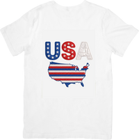 Thumbnail for USA Map Patriotic American Flag Striped 4th Of July Gift Graphic Tee