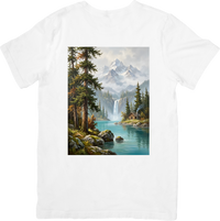Thumbnail for Mountain Waterfall Lake T-Shirt | Scenic Nature Landscape Graphic Tee | Outdoor Adventure Gift