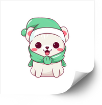 Thumbnail for Kawaii Christmas Bear Cute Holiday Polar Bear Vinyl Decal Sticker