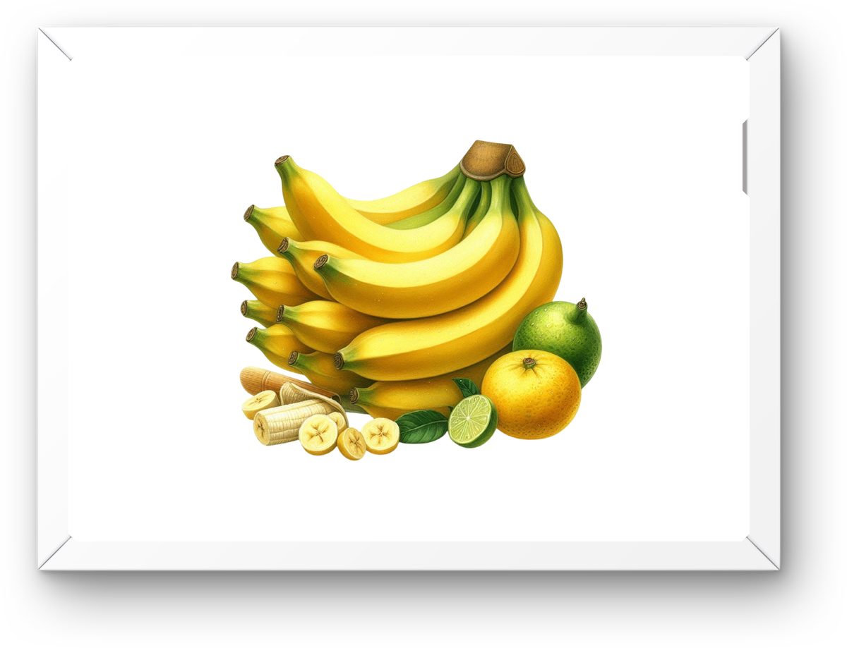 Banana Citrus Fruit Wall Art | Watercolor Tropical Kitchen Print | Bright Kitchen Gift
