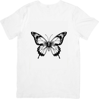 Thumbnail for Butterfly T-Shirt | Black & White Monarch Graphic Tee | Nature Lover Gift