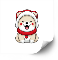 Thumbnail for Kawaii Christmas Shiba Inu Cute Holiday Puppy Vinyl Decal Sticker