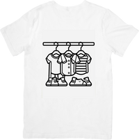 Thumbnail for Hanging Outfits T-Shirt | Minimalist Wardrobe Line Art Graphic Tee | Fashion Gift