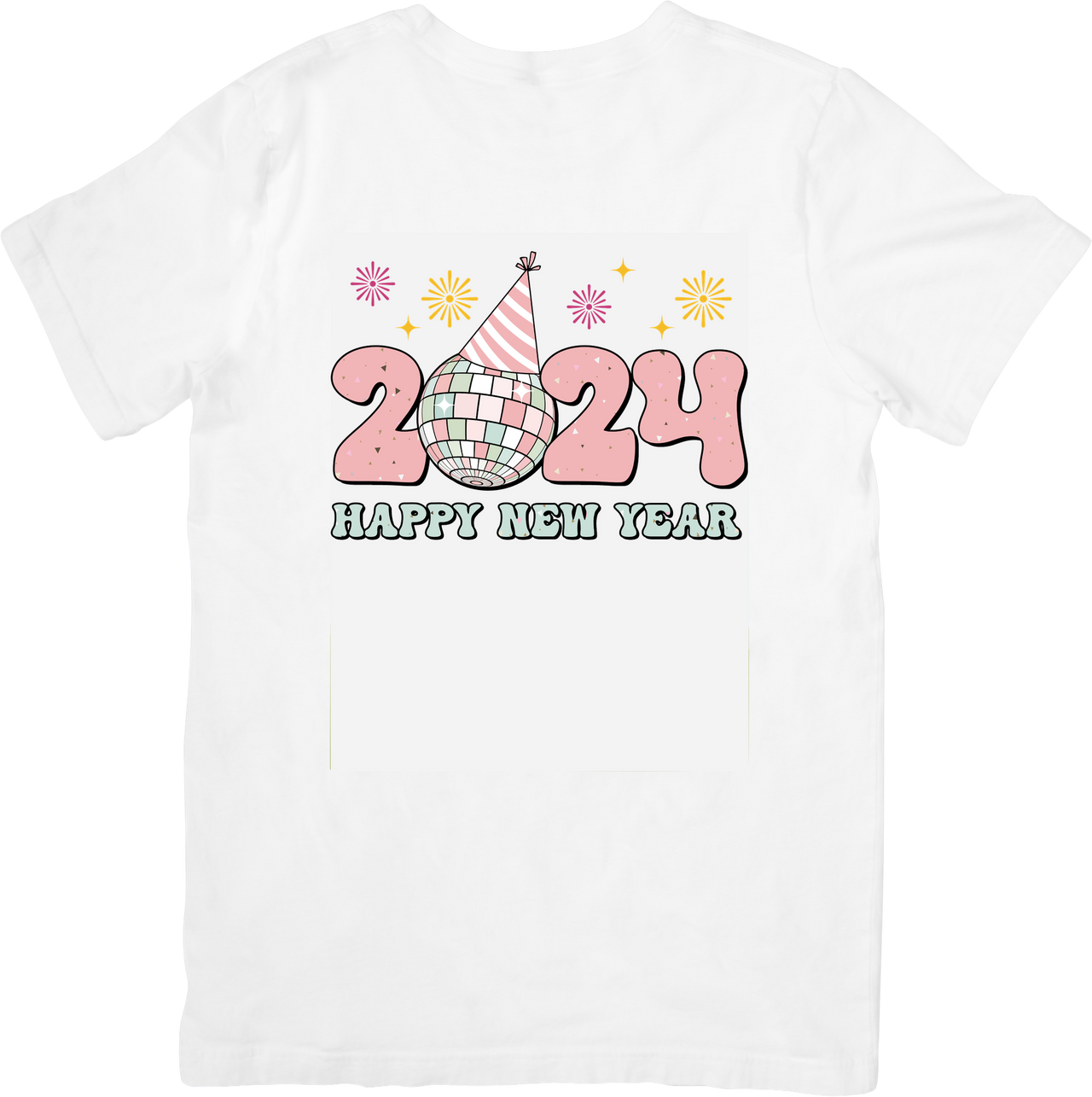 2024 Happy New Year Disco Ball Retro Y2K New Years Eve Party Graphic Tee