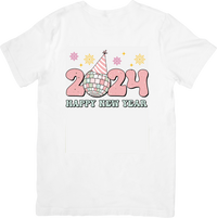 Thumbnail for 2024 Happy New Year Disco Ball Retro Y2K New Years Eve Party Graphic Tee