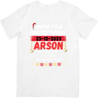 Thumbnail for North Pole Arson Division Santa Mugshot Holiday Humor Christmas Gift Graphic Tee