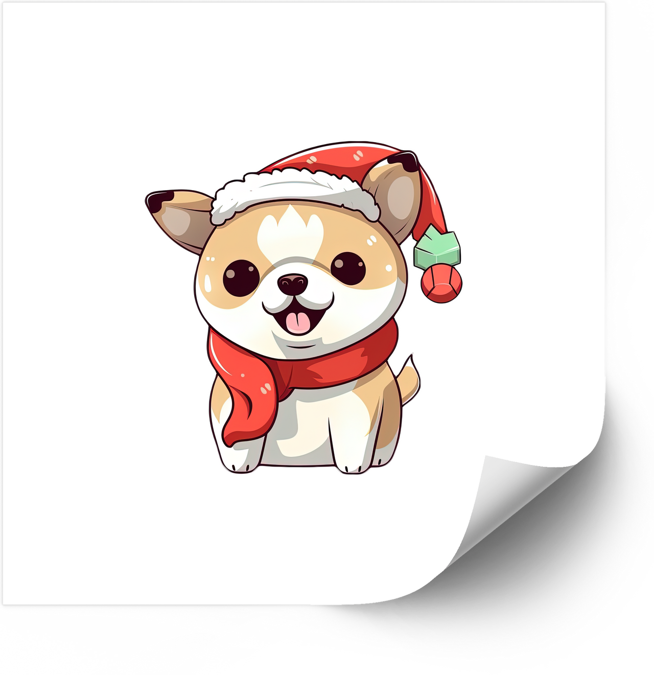 Kawaii Christmas Shiba Inu Santa Cute Holiday Dog Vinyl Decal Sticker