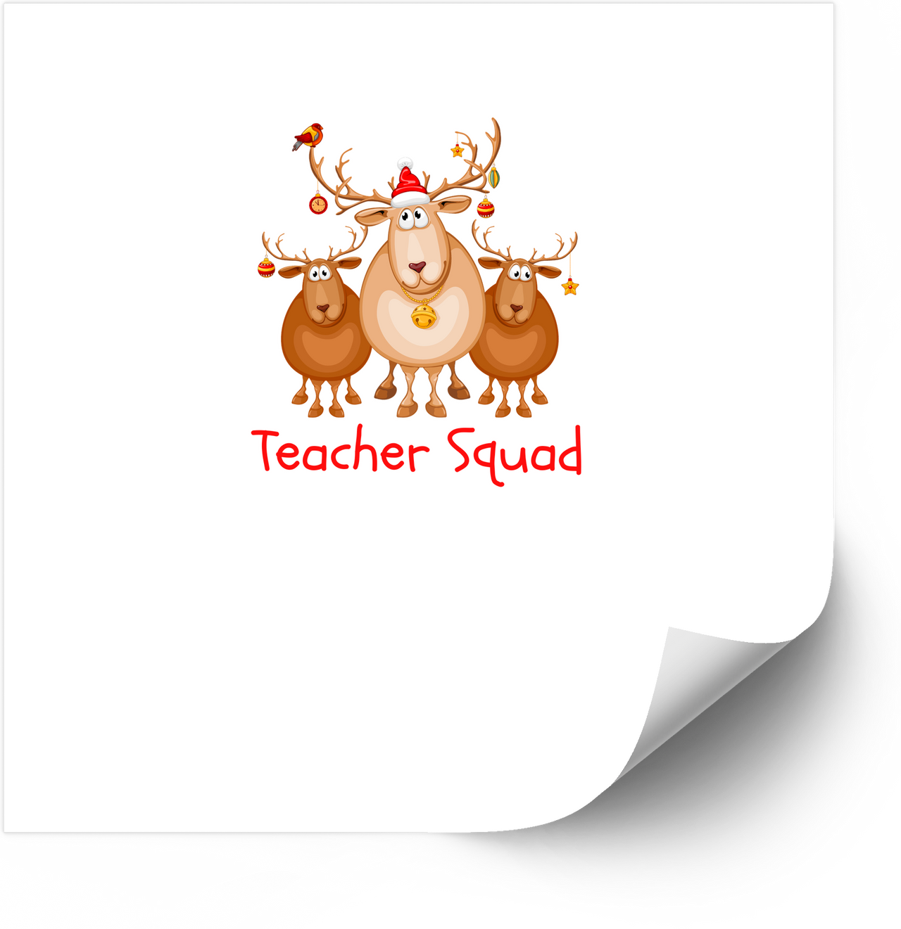 Teacher Squad Christmas Reindeer Funny Holiday Vinyl Decal Sticker