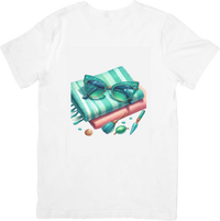 Thumbnail for Beach Sunglasses Towel T-Shirt | Watercolor Summer Vacation Graphic Tee | Tropical Travel Gift