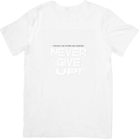 Thumbnail for Never Give Up Minimalist Motivational Perseverance Graphic Tee Gift