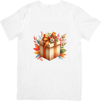 Thumbnail for Autumn Gift Box T-Shirt | Watercolor Fall Floral Present Graphic Tee | Cozy Autumn Gift