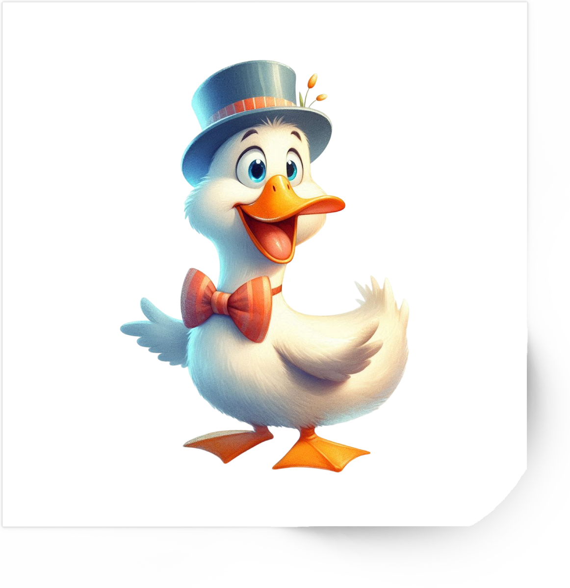 Dapper Duck Sticker | Cute Cartoon Duck Top Hat Vinyl Decal | Funny Animal Gift