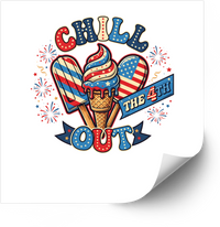 Thumbnail for Chill The 4th Out Ice Cream Funny Patriotic Popsicle Cone Vinyl Decal