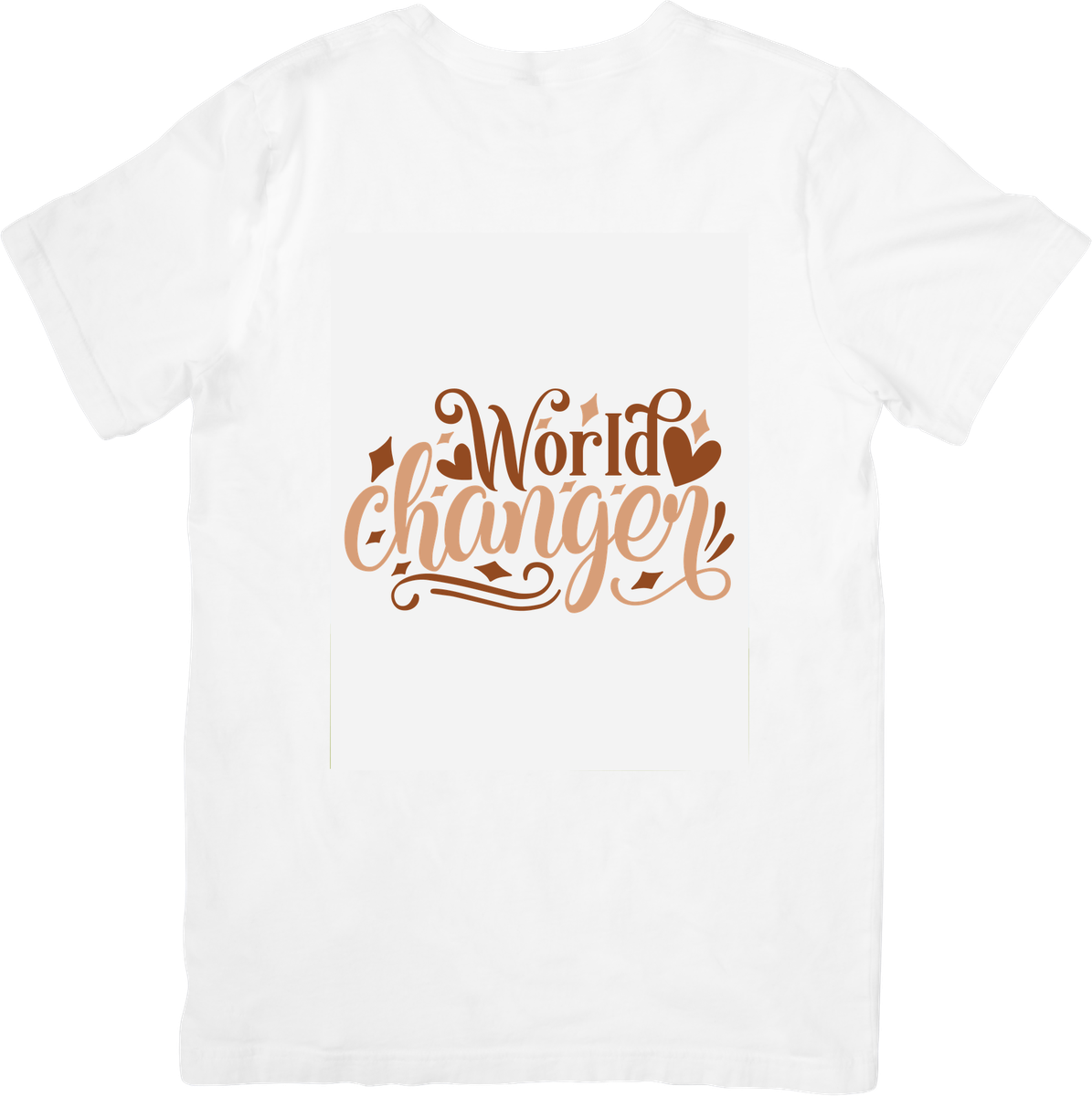 World Changer T-Shirt | Rose Gold Script Typography Graphic Tee | Inspirational Gift