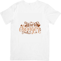 Thumbnail for World Changer T-Shirt | Rose Gold Script Typography Graphic Tee | Inspirational Gift