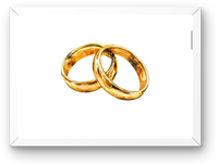 Thumbnail for Gold Wedding Rings Wall Art | Watercolor Marriage Print | Anniversary Wedding Gift