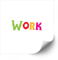 Thumbnail for WORK Sticker | Colorful Hand-Lettered Typography Vinyl Decal | Office Motivation Gift