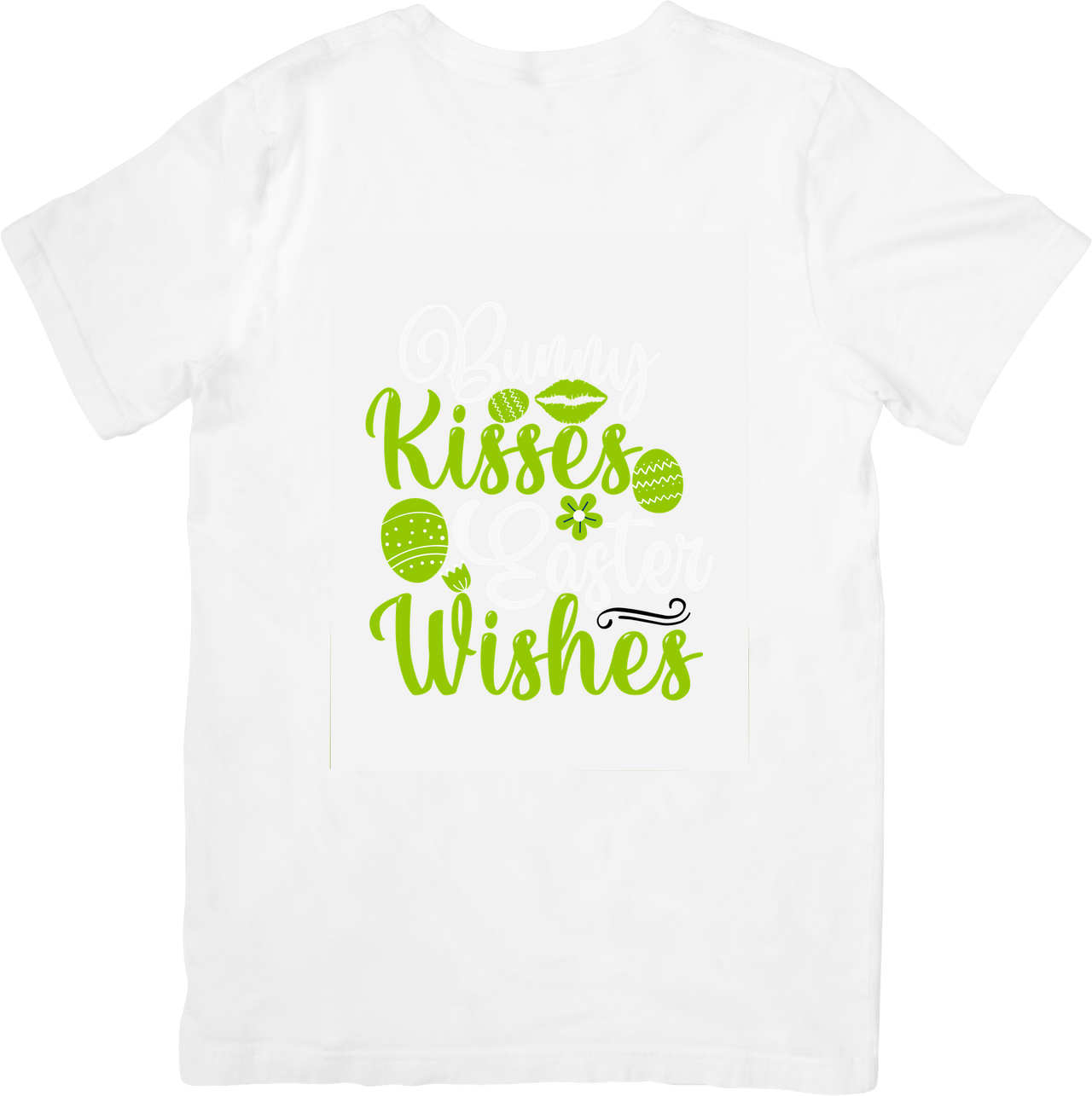 Bunny Kisses Easter Wishes Cute Floral Easter Graphic Tee Easter Gift