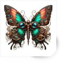 Thumbnail for Steampunk Butterfly Sticker | Mechanical Gears Vinyl Decal | Vintage Industrial Gift