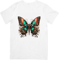 Thumbnail for Steampunk Butterfly T-Shirt | Mechanical Gears Graphic Tee | Vintage Industrial Gift