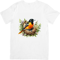 Thumbnail for Oriole Bird Nest T-Shirt | Watercolor Songbird Nature Graphic Tee | Birdwatcher Gift