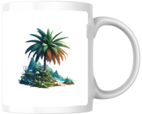 Thumbnail for Tropical Palm Island Mug | Watercolor Beach Paradise Coffee Mug | Vacation Travel Gift