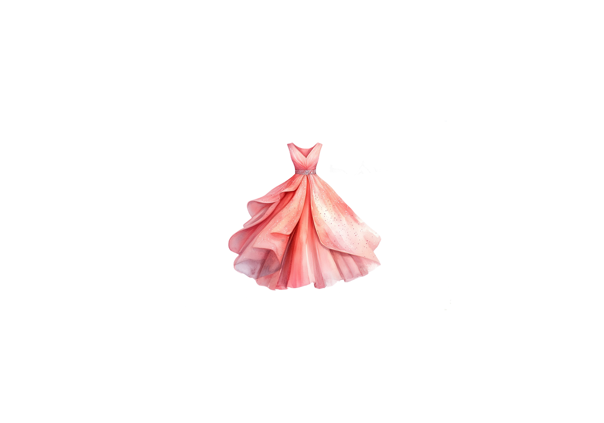 Pink Ball Gown Throw Pillow | Elegant Watercolor Dress Decorative Pillow | Girly Room Gift