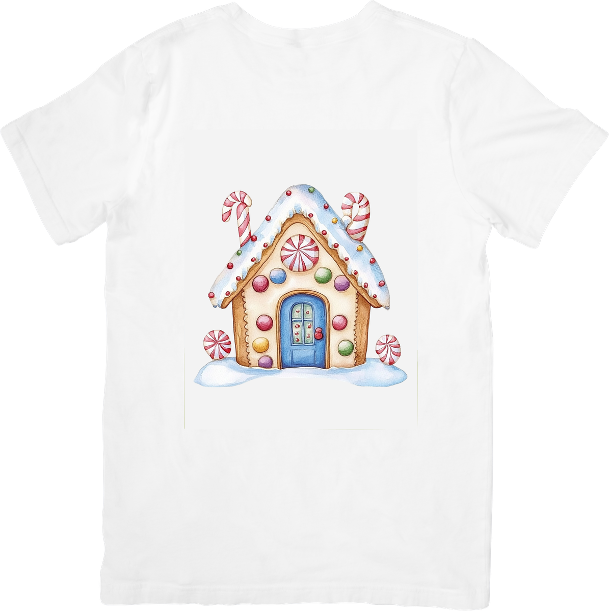 Gingerbread House T-Shirt | Cute Candy Cottage Christmas Graphic Tee | Holiday Gift