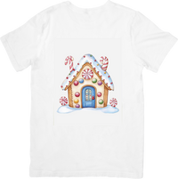 Thumbnail for Gingerbread House T-Shirt | Cute Candy Cottage Christmas Graphic Tee | Holiday Gift