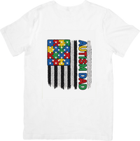 Thumbnail for Autism Dad American Flag Patriotic Autism Awareness Father Gift Graphic Tee